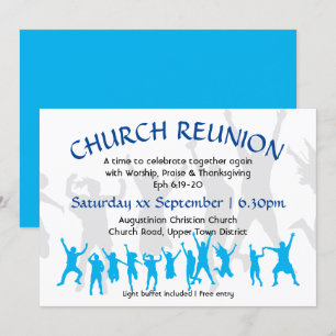 Invitation Réunion d'église personnalisable bleu moderne