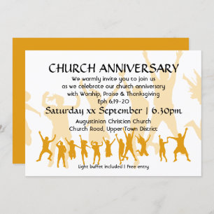 Invitation RÉUNION D'ÉGLISE Personnalisée Jaune Moderne