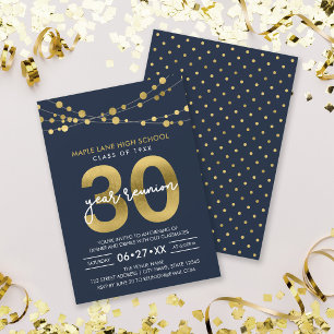 Invitation Réunion des anciens élèves de 30 ans Blue Strings
