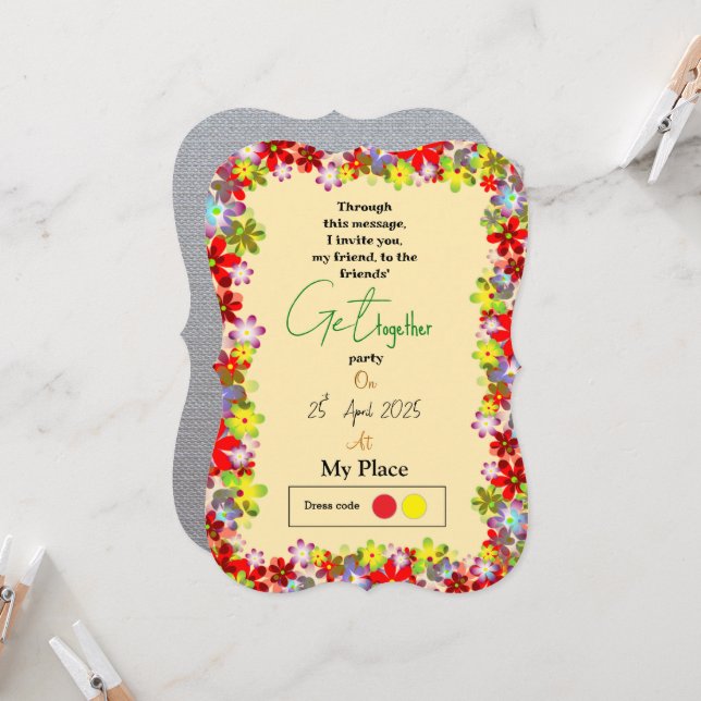 Invitation Réunion d'invitation (Devant/Arrière en situation)