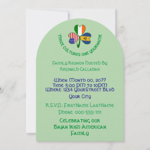 Invitation Réunion drapeaux Shamrock Barbade, Irlande, États-