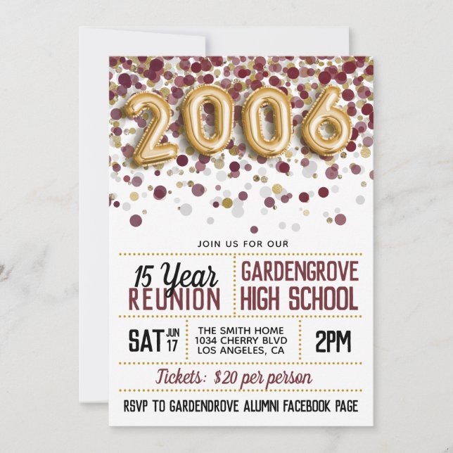 Invitation Réunion du collège 2006 (Devant)