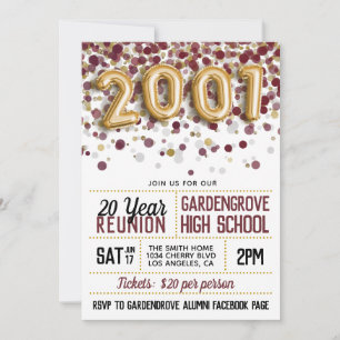Invitation Réunion du lycée de 2001