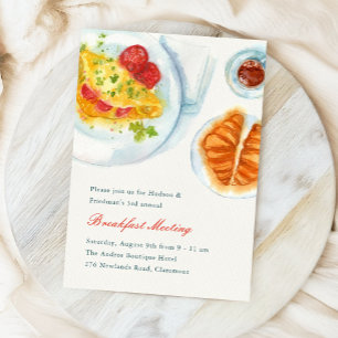 Invitation Réunion élégante de petit-déjeuner aquarelle pour
