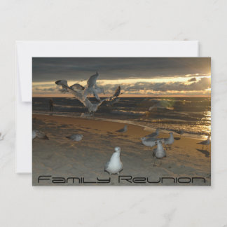 Invitation Réunion en famille sur la plage Seagull Soir couch