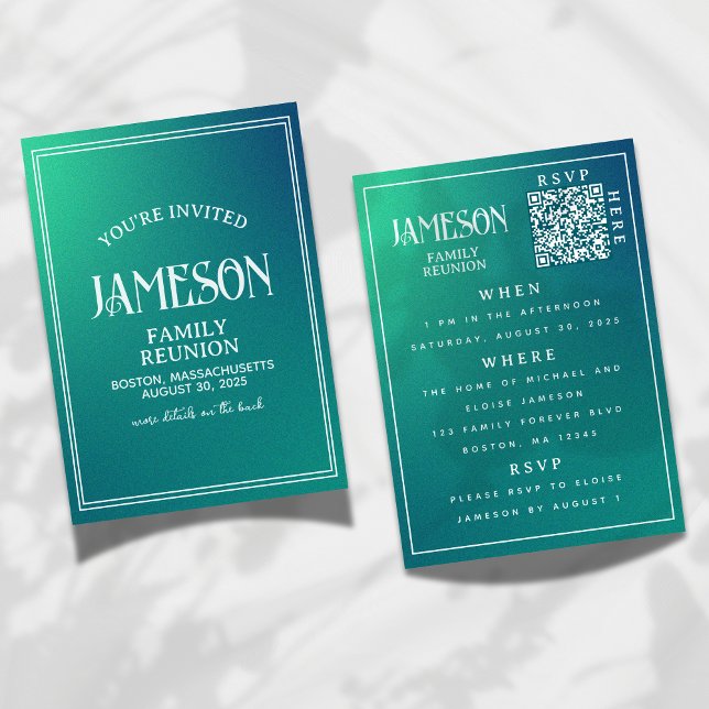 Invitation Réunion familiale Moderne Dégradé QR Code Invitati (Créateur téléchargé)