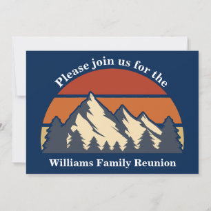 Invitation Reunion Famille Sunset Mountains Trier Custom Blue