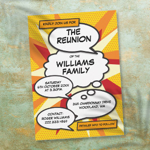 Invitation Réunion, Réunion de famille, Bande dessinée de fêt