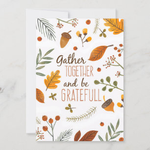 Invitation Réunissez-vous et soyez reconnaissant Thanksgiving