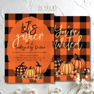 Invitation Réunissons-nous pour le dîner de Thanksgiving, la