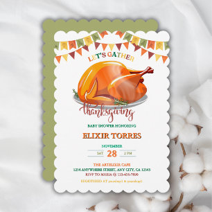 Invitation Réunissons Thanksgiving Turkey Feast Baby shower