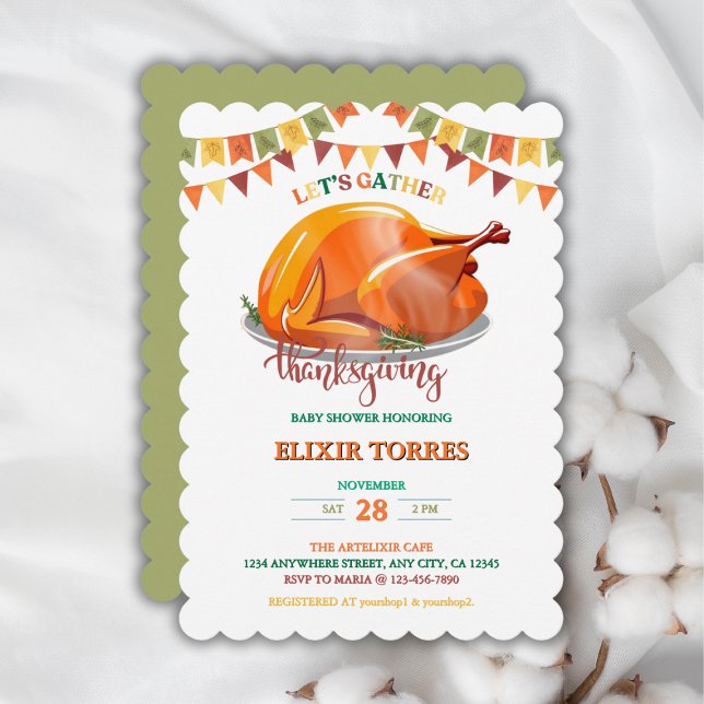Invitation Réunissons Thanksgiving Turkey Feast Baby shower (Créateur téléchargé)