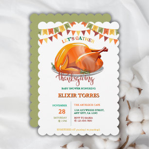 Invitation Réunissons Thanksgiving Turkey Feast Baby shower