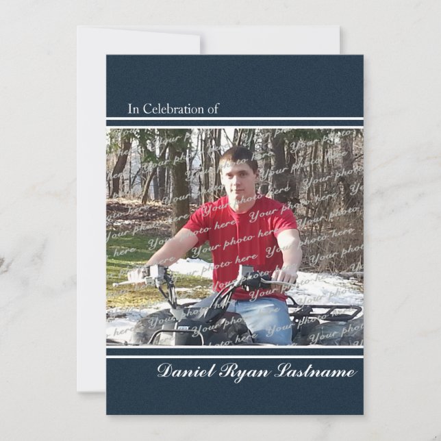 Invitation Réussite avec honneur photo (Devant)