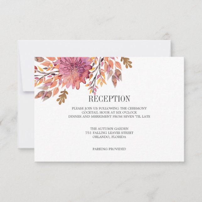 Invitation Rêve d'Automne | Enclosure de réception de mariage (Devant)