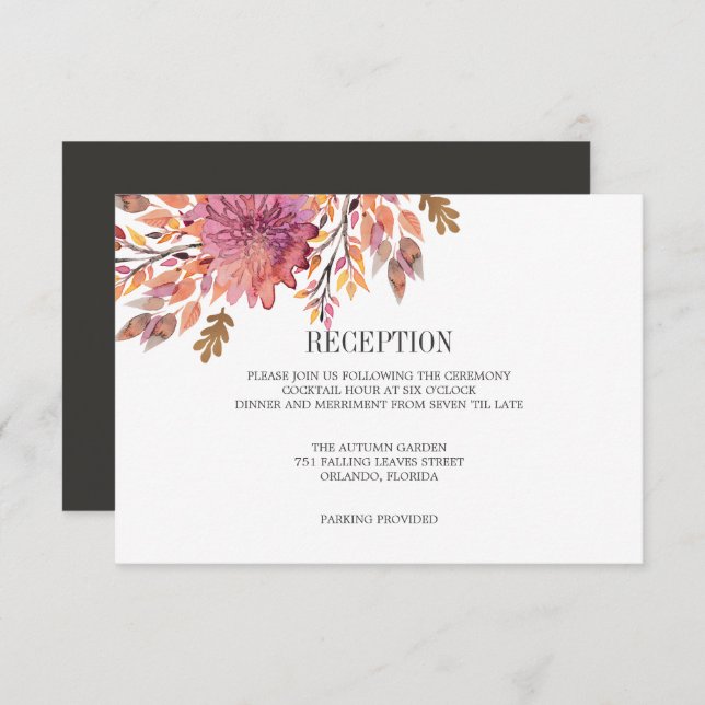 Invitation Rêve d'automne | RÉCEPTION DU boîtier Mariage (Devant / Derrière)