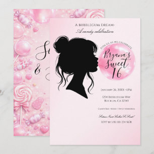 Invitation Rêve de Chewing-gum Rose Bonbons Célébration Sweet