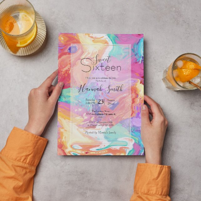 Invitation Rêve de marbre liquide coloré (Créateur téléchargé)