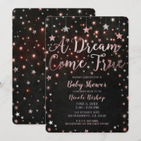 Rêve devenu réalité rose noire étoiles dorées Baby