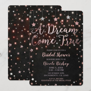 Invitation Rêve devenu réalité Rose noire Or Fête de mariage