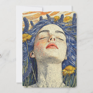 Invitation Rêve paisible Lavande de cheveux bleu