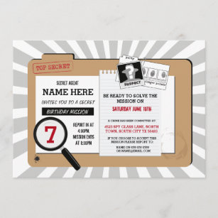 Invitations Faire Part Cartes Agent Secret Zazzle