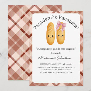 Invitation Révélation bébé Panadero ou Panadera mignon 