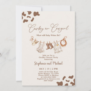 Invitation Révélation de genre Cowboy ou Cowgirl