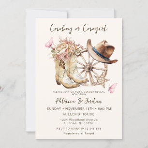 Invitation Révélation de genre de la cowgirl ou de la cowboy