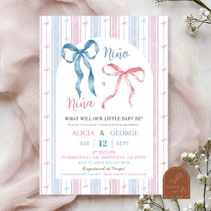 Invitation Révélation de genre de Preppy Bow Grandmillenial E