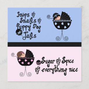 Invitation Révélation de genre de transport bleu rose