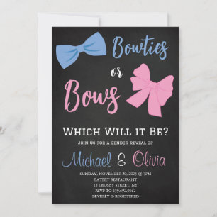 Invitation Révélation de genre des Bowties ou des Bows