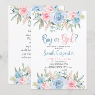 Invitation Révélation de genre entre garçons et filles