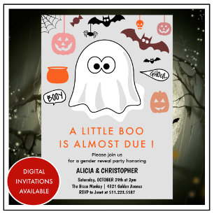 Invitation révélation de genre Halloween Fantôme m
