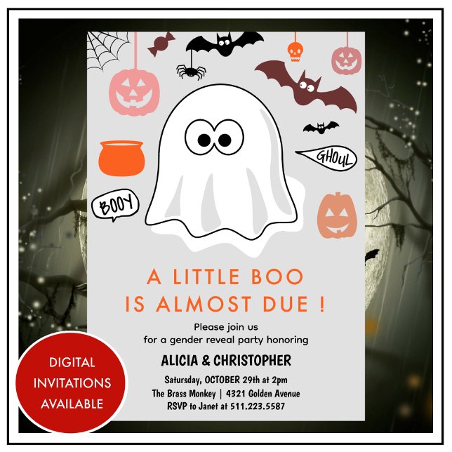 Invitation révélation de genre Halloween Fantôme m (Halloween-Gender-reveal-invitation-Cute-Ghost-1)