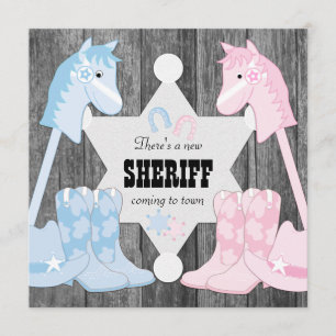 Invitation Révélation de genre Sheriff Cowboy