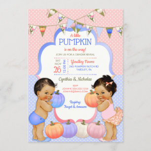 Invitation Révélation de sexe de petite citrouille Brunette m