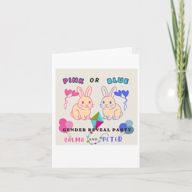 Invitation Révélation douce de bébé, parfait pour partager  (Devant)