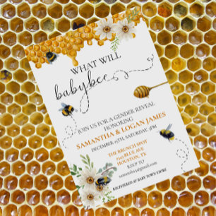 Invitation Révélation du genre Bee Honey Aquarelle Aquarelle