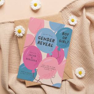 Invitation Révélation du genre des ballons