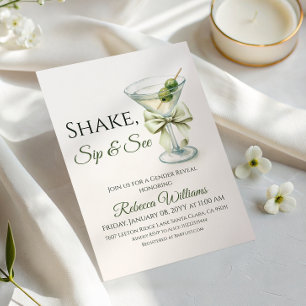 Invitation Révélation du sexe avec Tini Olive Martini au goût