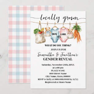 Invitation Révélation du sexe Bébé issu de l'agriculture loca