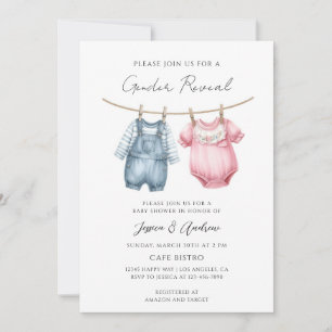 Invitation Révélation du sexe dans un style bohème vintage
