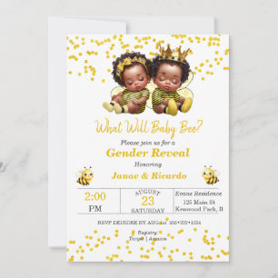 Invitation Révélation du sexe de bébé afro-américain garçon f