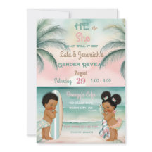 Révélation du sexe de bébé de plage tropicale Blus