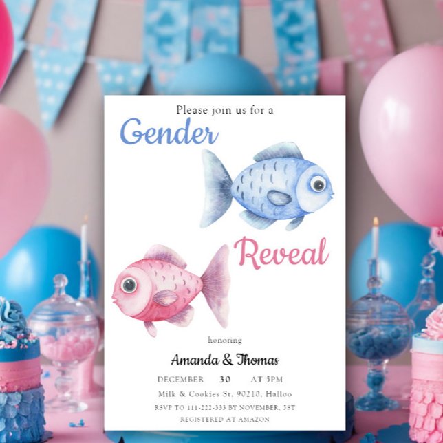 Invitation Révélation du sexe de bébé par la pêche (Créateur téléchargé)