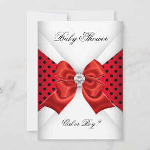 Invitation Révélation du sexe de bébé Shower Rouge Noir Tache