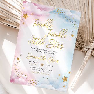 Invitation Révélation du sexe de bébé sur le thème de Twinkle