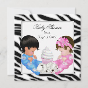 Invitation Révélation du sexe de bébé Zèbre pour couples