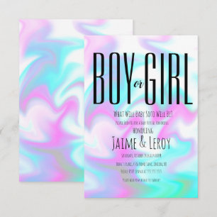 Invitation Révélation du sexe de bonbon iridescent liquide Il
